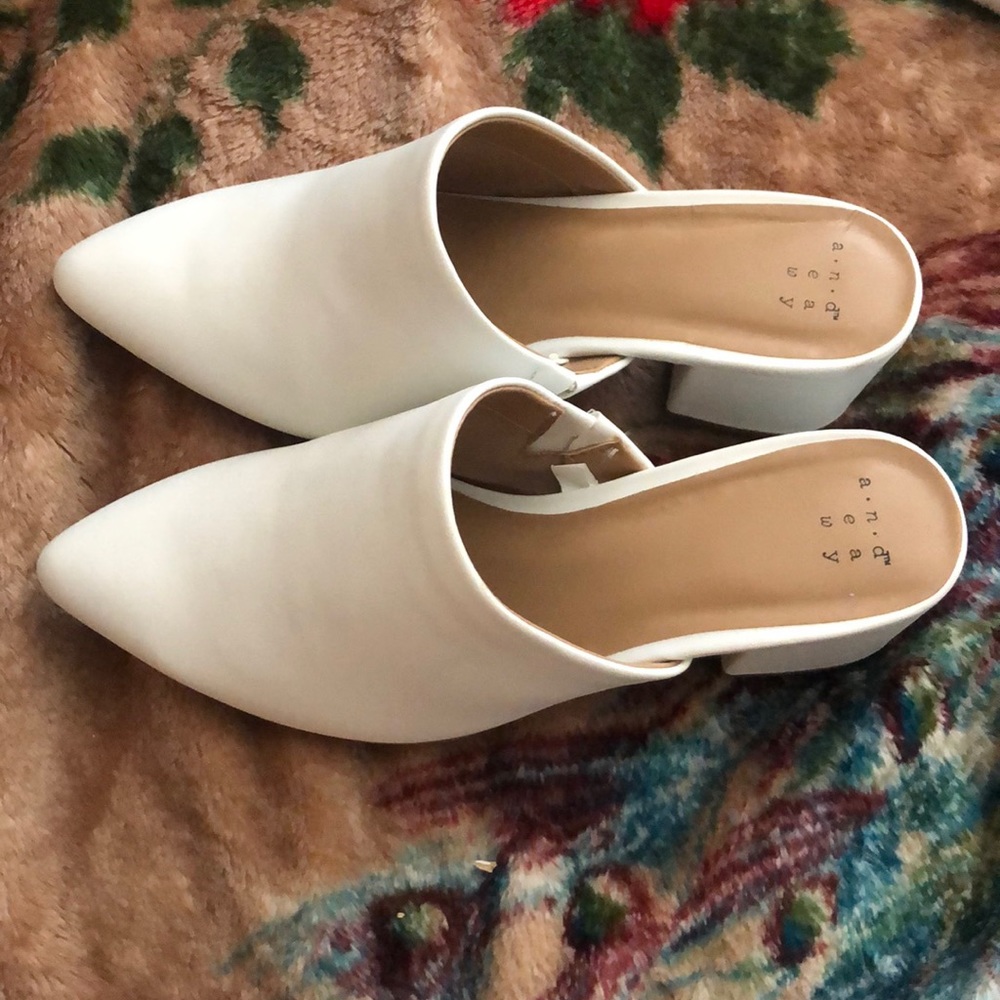 small white wedge heels